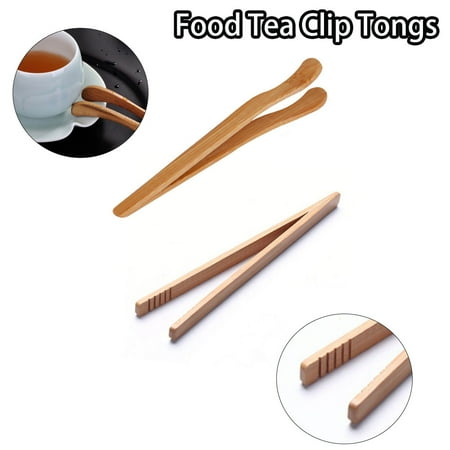 

tooloflife Bamboo Food Tea Clip Tongs for Cooking Toast Bread Pickles Tea Easy to Clean Size 14cm-18cm
