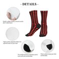 thumbnail image 5 of Women's Men's Red Black Buffalo Check Plaid Pattern Colorful Novelty Pattern Crew Athletic Socks, 5 of 7
