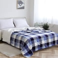 thumbnail image 6 of Buffalo Plaid Sherpa Fleece Throw Blanket, Double-Sided Checkered Super Soft Luxurious Bedding Blanket es, Blue/White Blue/White, 6 of 6