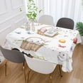 thumbnail image 6 of 60x120 Inch Tablecloth Polyester Square Tablecloth for Home Kitchen Dinner Decor Easter Bunnies and Baskets, 6 of 9