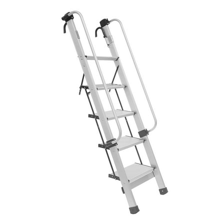 TFCFL 5 Steps Ladder Bunk Bed Ladder Aluminum Alloy Stair w/ Handrails 150kg/330.69 lbs