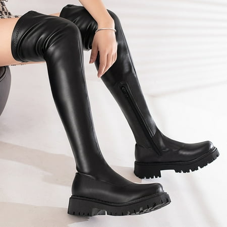 

Qiaocaity Women Shoes on Clearance Up to 20% off Sexy FASHION RECREATIONAL Elastic BOOT IS Low FOLLOW SWEET THIN THIN BOOT CROSSES Knee Long Boot Female Black 37