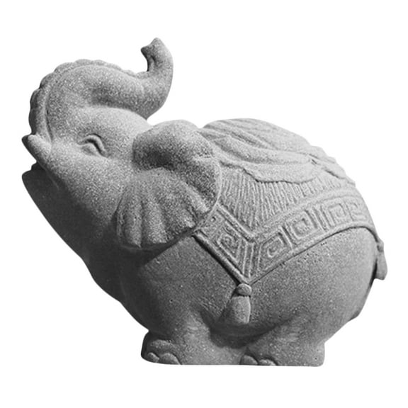 FRCOLOR Hand Carved Sandstone Elephant Sculpture Decorative Stone Animal Figurine Artistic Home Decor Garden Elephant Ornament Fish Tank Elephant Statue Elephant Miniature Shape Decor