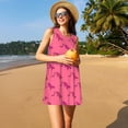 thumbnail image 3 of Fotbe Leopard Print Vestido de Verano sin Mangas para Mujer – Vestido Midi Línea A, Estilo Camiseta Floral, Vestido Playero Casual y Fluido, 3 of 7