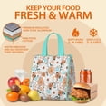 thumbnail image 5 of Pioneer Flower Floral Print Pattern Insulated Lunch Bag for Women & Adults,Large Portable Soft Cooler Lunch Bag,Thermal Food Storage Tote with Pearl Cotton,8.66L,8.75x5.75x9.5 Inch, 5 of 6