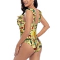 thumbnail image 4 of Disketp African PrintWomen's Ruffled One Piece Swimsuit V Neck-Small, 4 of 8