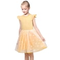 thumbnail image 5 of Girls Dress Yellow Striped Daisy Flower Ruffle Tulle Party Holiday Cotton 7 Years, 5 of 8
