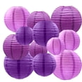 thumbnail image 1 of Faroles de papel Xiksxitn morados de 4 a 10 pulgadas, 12 unidades, interiores y exteriores, 1 of 8
