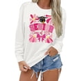 thumbnail image 1 of HUITKMM Womens Hoodie Women's Pullover Hoodie Letter Print Round Neck Top for Winter & Winter 2458 M, 1 of 7