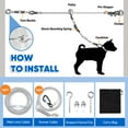 thumbnail image 3 of Dog Tie Out Runner for Yard, Trolley System for Large Dogs with 10ft Pulley Runner Line for Dogs Up to 250lbs, 75FT - Silver, 3 of 6