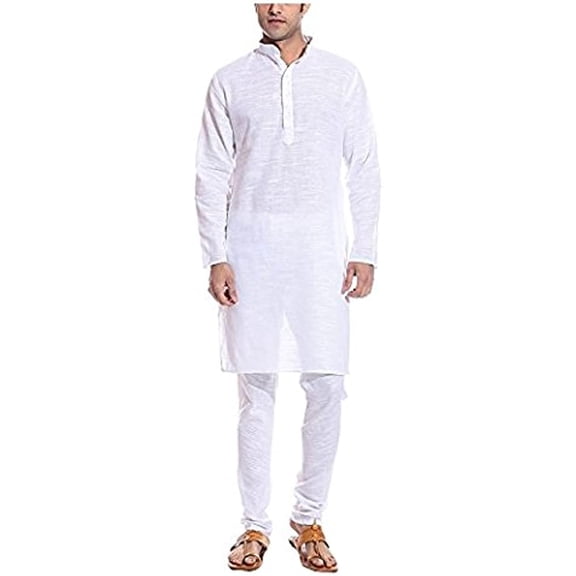 Royal Kurta Men's Linen Kurta Pyjama Set (ROYAL_64_White_X-Large)