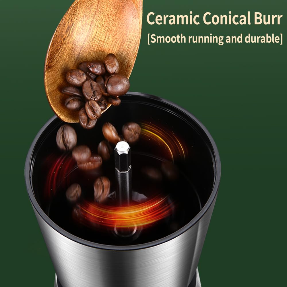 Yl-YANG Manual Coffee Grinder - 8 Adjustable Coarseness Settings, Hand Crank Coffee Mill, Large Capacity, Portable Hand Coffee Grinder for Moka pot, French Press, Drip, Espresso, Gift15*8.5*21.5cm