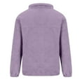 thumbnail image 5 of CaComMARK PI Mens Fleece Sherpa Sweatshirt 1/4 Zipper Casual Loose Solid Pullover Kangaroo Pocket Fall Winter Unisex Tops Purple 14(XXL), 5 of 7