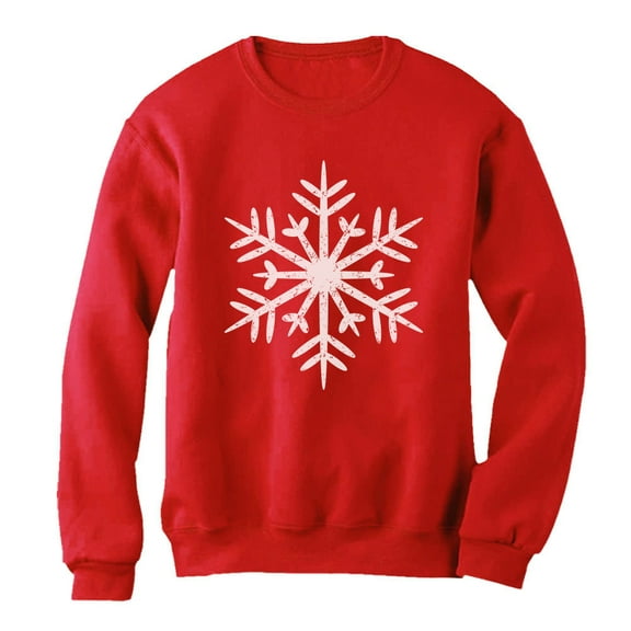 Tstars Womens Christmas Shirts Gift Big White Snowflake Christmas Holiday Family Holiday Shirts Xmas Party Christmas Gifts for Her Women Birthday Gift Sweatshirt