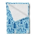 thumbnail image 2 of Dutch Soft Flannel Fleece Throw Blanket, Elements from Nature and Architecture of Netherlands in Blue Tones, Cozy Plush for Indoor and Outdoor Use, 50" x 60", Pale Blue Navy Blue, by Ambesonne, 2 of 5