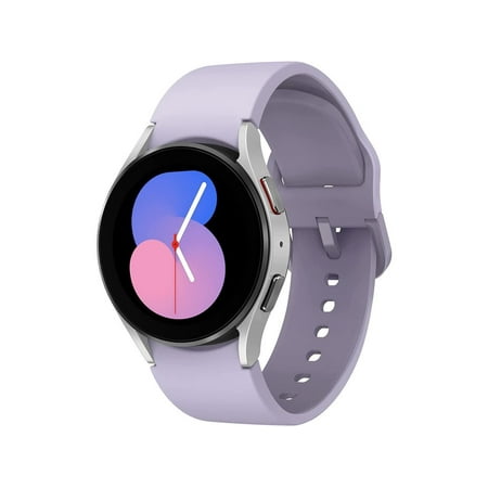 SAMSUNG Galaxy Watch 5 40mm Bluetooth Smartwatch w/ Body, Health, Fitness and Sleep Tracker, Improved Battery, Sapphire Crystal Glass, Enhanced GPS Tracking, US Version, Silver Bezel w/ Purple Band