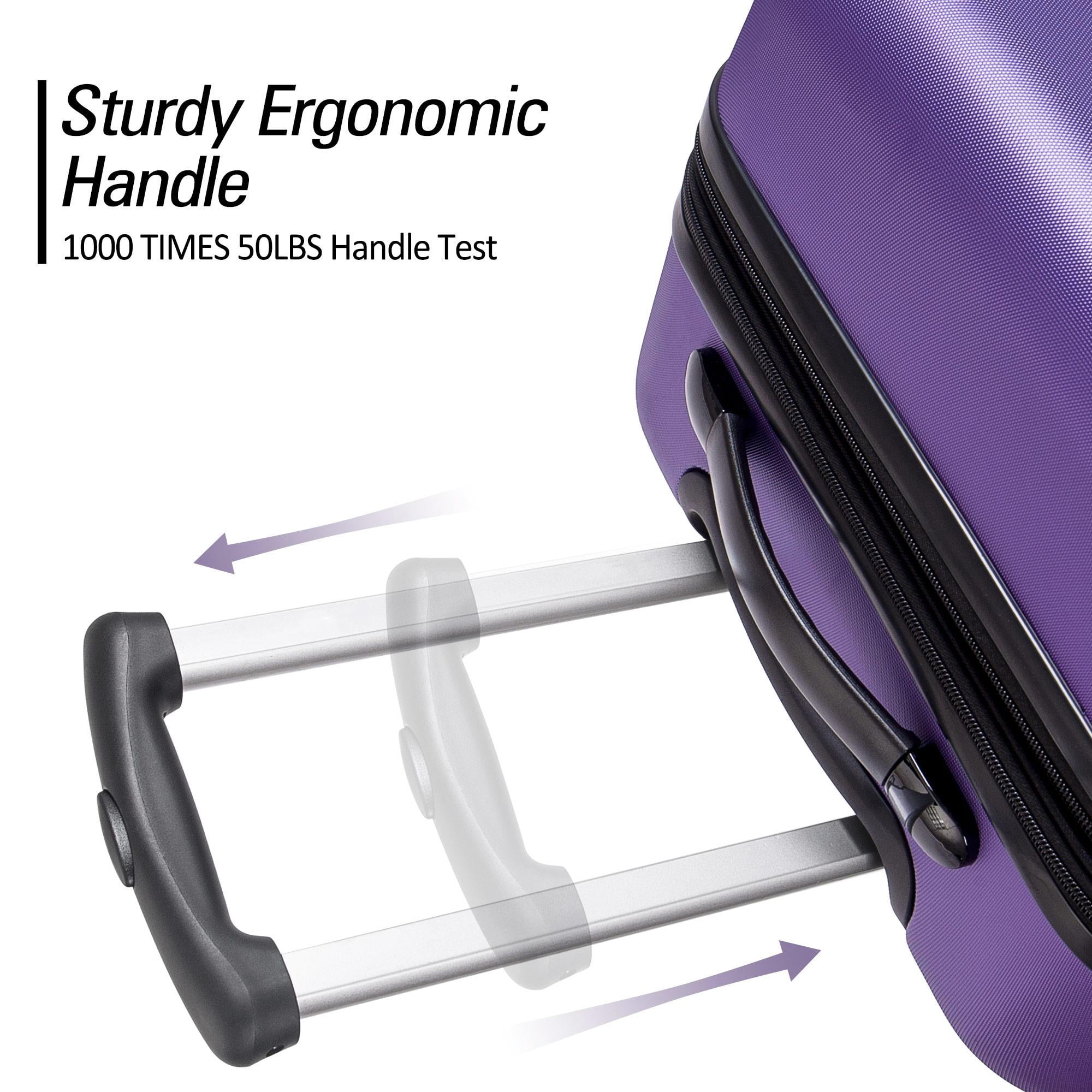 BaytoCare 3 Piece 20/24/28" Luggage Set Travel ABS Bag TSA Lock Trolley Carry On Suitcase Purple