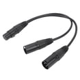 thumbnail image 2 of Cable Divisor XLR De 3 Pines, Blindaje De Alta Densidad Balanceado XLR Hembra A Doble XLR Macho Conector Chapado En Oro Para Micrófonos De Escopeta, 2 of 7