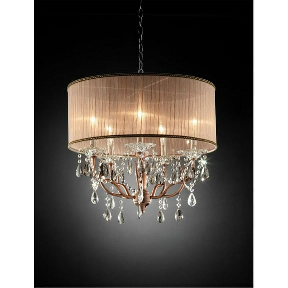 Crystal Ceiling Lamp - 25"H Modern Light Fixture for Living Room, Bedroom, Hallway
