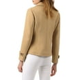 thumbnail image 6 of INSPIRE CHIC Women's Winter Worsted Notched Lapel Double Breasted Overcoat XS Khaki, 6 of 9