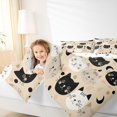 thumbnail image 5 of Manfei Kawaii Kitten Queen Bedding, Boho Moon Bedding Comforter Set Queen, Beige, Polkadot Reversible, 7 Pieces, 5 of 6