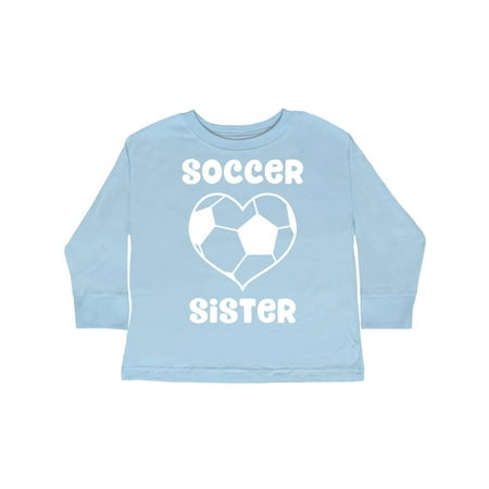 

Inktastic Heart Soccer Sister Gift Toddler Toddler Girl Long Sleeve T-Shirt