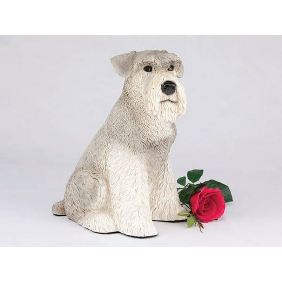 Schnauzer Ears Down Gray Cremation Pet Urn for a Dog Memorial in remembrance of your beloved family pet.