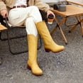 thumbnail image 6 of DREAM PAIRS Women's Knee High Boots Square Toe Tall Boots Pull-On Western Stitching Block Heel Fashion Boots, 6 of 8
