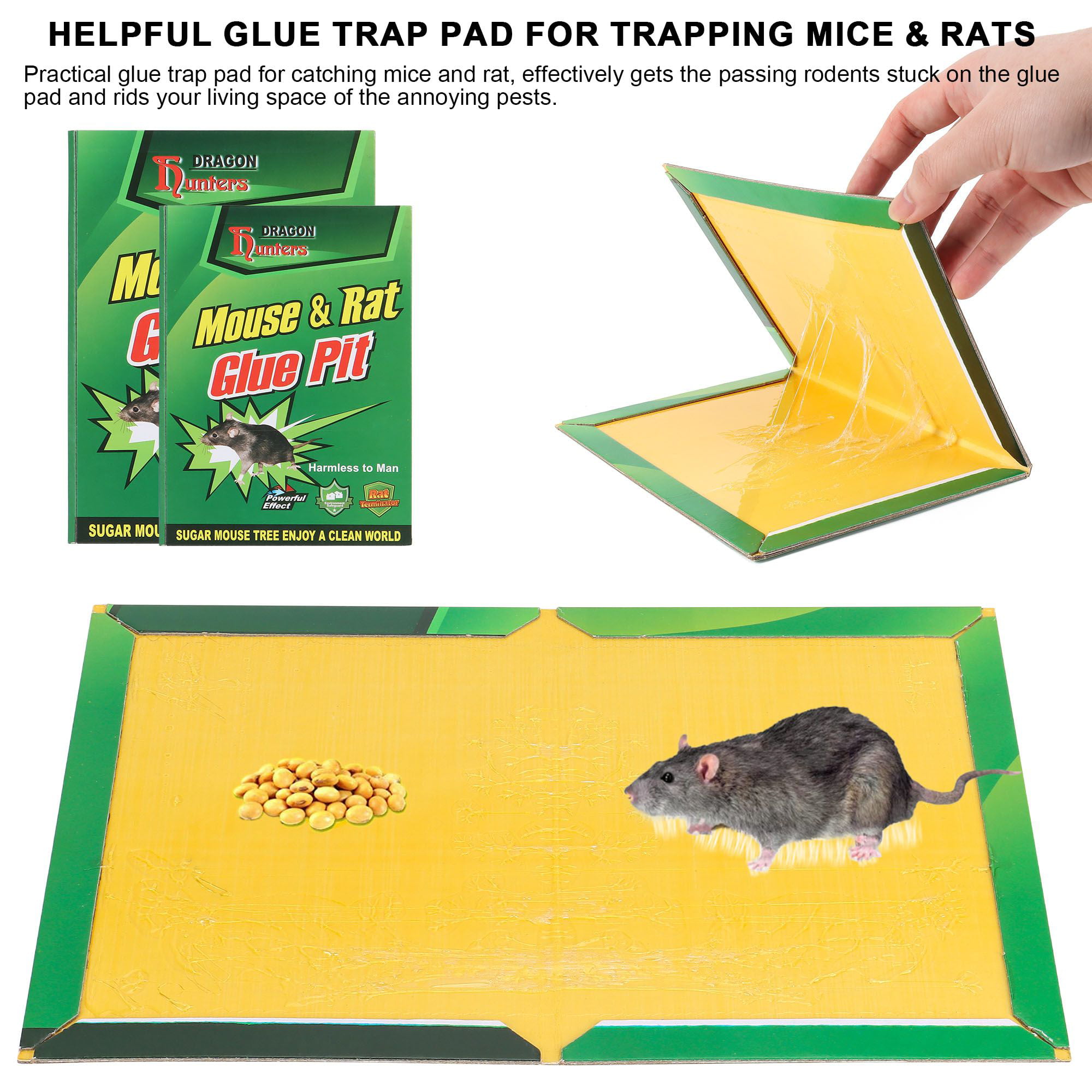 Spencer 4 Pack Large Mouse Glue Traps with Enhanced Stickiness