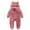 Pink, variant on Kovlvoll Baby Clothes Fuzzy Fleece Rompers Long Sleeve Zipper Hooded Thickened Winter Warm Solid Color Pajamas Jumpsuit