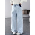 thumbnail image 2 of Vaqueros de maternidad BLENCOT de pierna ancha y cintura alta Beau Blue, 2 of 4