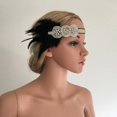 thumbnail image 4 of Diadema De s Negras De Cristal Retro, De Boda, Disfraz De De Los Años 20 Zulema Tocado de boda, 4 of 8