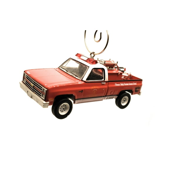 Christmas Ornament for 1984 Chevy C20 Truck Fire Red Smokey Bear