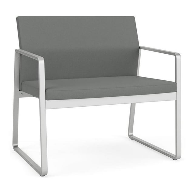 Chaise Bariatrique de Réception et Salle d'Attente Gansett / Acier Argenté / Gris Pâle