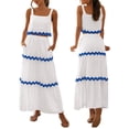 thumbnail image 3 of Yunliwuli Women’s Two Piece Summer Outfits Sleeveless Wavy Trim Tank Tops and Long Skirt Set Beachwear, 3 of 10