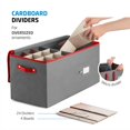 thumbnail image 4 of Ornament Storage Box 4-Inch, With Zippered Closure - Protect & Keeps Safe Up To 54 Holiday Ornaments & Xmas Decorations Accessories, Durable Nonwoven Ornament Storage Container & Two Handles, 4 of 7