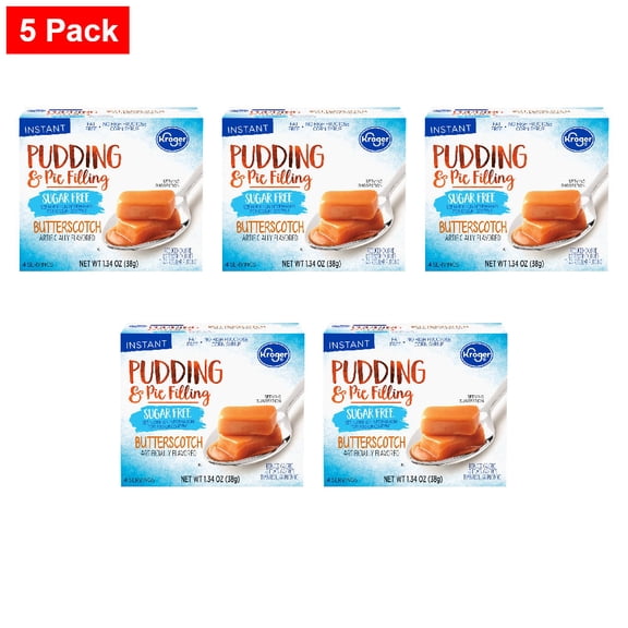 Kroger Sugar Free Butterscotch Pudding & Pie Filling 1.34 oz - 5 Pack