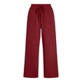 thumbnail image 7 of JOANKDMI Wide Leg Sweatpants Women with Pockets High Waisted Relaxed Fit Open Bottom Elastic Drawstring Waist Comfy Yoga Athletic Track Pants Workout Sweatpants Women, L-3XL, 7 of 7