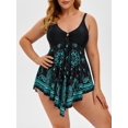 thumbnail image 1 of Traje de Tankini de Pañuelo con Estampado de Paisley Rosegal Camisetas sin mangas de talla grande, 1 of 2