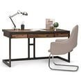 thumbnail image 2 of SIMPLIHOME Erina SOLID WOOD and Metal Modern Industrial 60 inch Wide Home Office Desk, Writing Table, Workstation, Study Table Furniture in Rustic Natural Aged Brown with 2 Drawerss, 2 of 2
