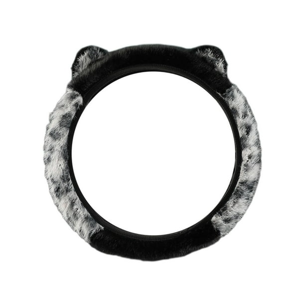 Cubierta Del Volante Cubierta Del Volante Del Coche de Poliéster 34-39cm de Diámetro Invierno Calor Elástico Del Oído Del Gato Cubierta Del Volante Del Coche