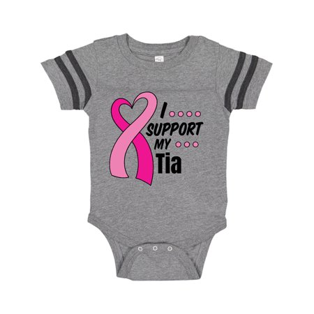 

Inktastic Breast Cancer Awareness I Support My Tia with Pink Ribbon Gift Baby Boy or Baby Girl Bodysuit