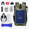 thumbnail image 4 of Mochila impermeable Iculbag Dry Bag 30 L con tapa enrollable, color verde, 4 of 6