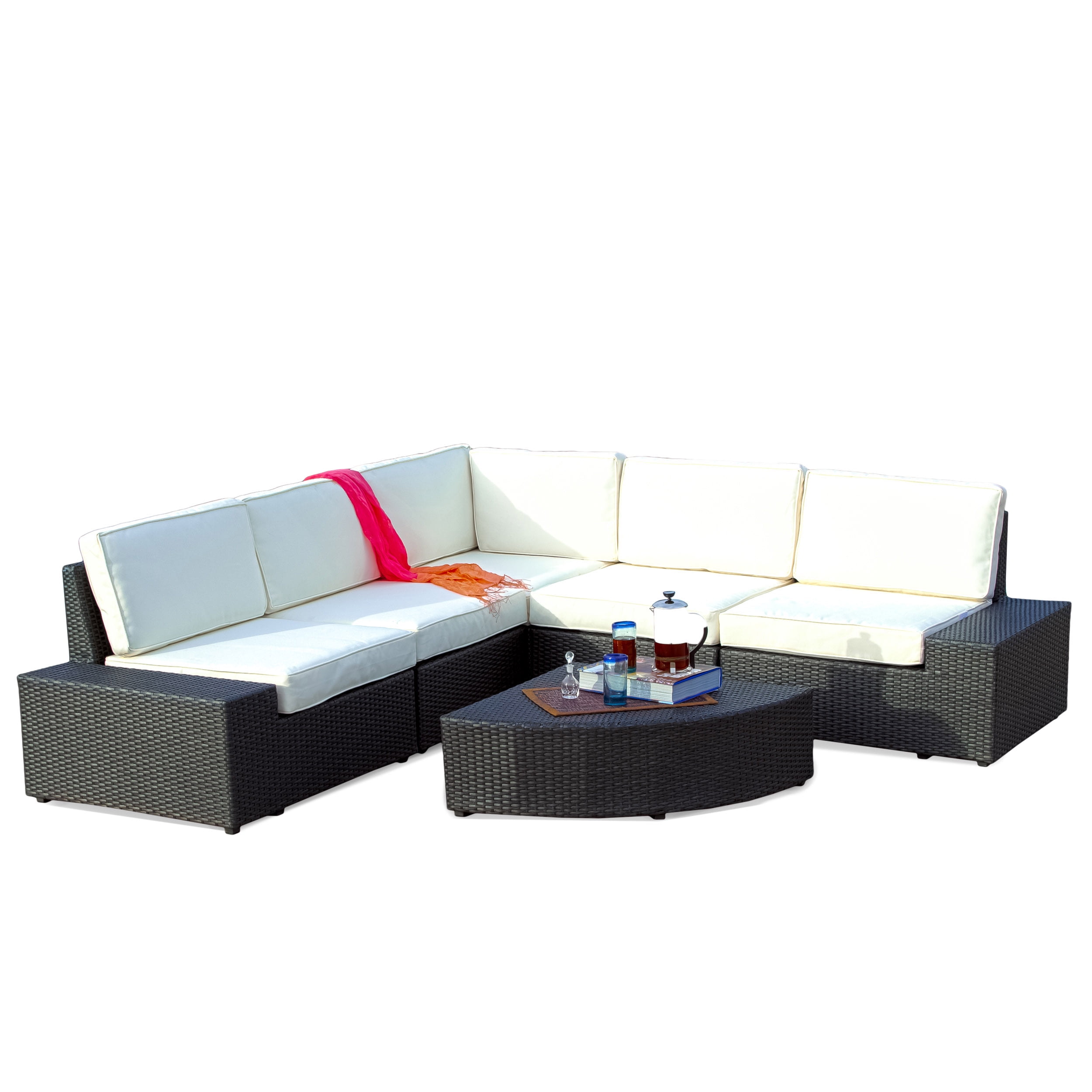 Outdoor 6piece Grey Wicker Sofa Set