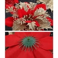 thumbnail image 2 of 5/10 Uds. Tema de Festival de flores artificiales con purpurina de 5,51 pulgadas para decoración de corona de árbol de Navidad, 2 of 8