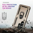 thumbnail image 4 of Dteck Heavy Duty Case for Samsung Galaxy S25 Ultra Phone Case with Metal Ring Magnetic Kickstand, Military Grade Shockproof Rugged Protective Cover for Galaxy S25 Ultra ,Gold, 4 of 7