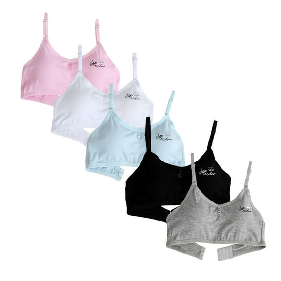 Girls Padded Training Bras Fit for 10-15 Years for Teens & Big Girls Breathable Teen Sports Bra Elastic Shoulder Straps with Adjustable Straps