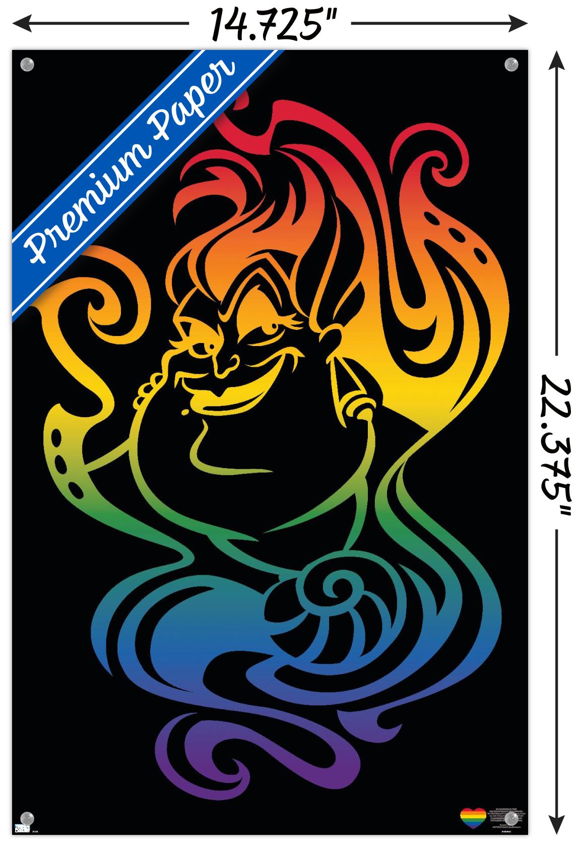 Disney Villains - Ursula Pride Wall Poster with Push Pins, 14.725" x 22.375"