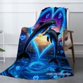 thumbnail image 2 of Joocar Dolphin Love Heart Design Fleece Throw Blanket For Winter Gift Home Sofa Bed Decoration 60x80 inch, 2 of 5