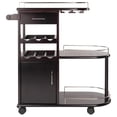 thumbnail image 6 of Winsome Jimmy Entertainment Transitional Solid Wood Bar Cart in Espresso, 6 of 12